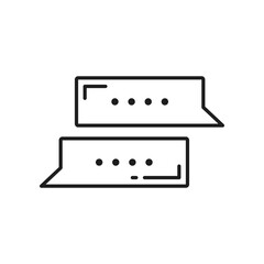 Obraz premium Text speech bubble, memo clouds notes isolated outline icon. Vector chatting memo dialogue or empty frame conversation sign. Balloon with information