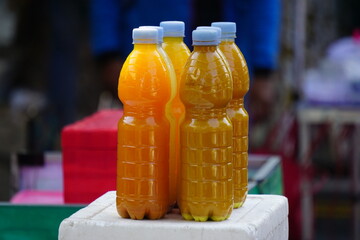 Jamu in the bottle. Jamu is one of indonesian traditional herbal drink