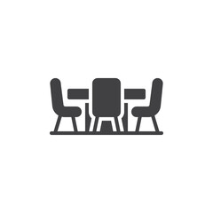 Table and chairs vector icon