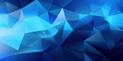 Obraz premium Abstract Geometric in Blue: An abstract illustration predominantly in blue, composed of angular geometric shapes, dynamic lines, and an empty space in the center for adding text or a logo