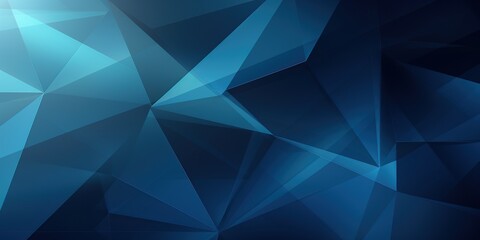 Fototapeta premium Abstract Geometric in Blue: An abstract illustration predominantly in blue, composed of angular geometric shapes, dynamic lines, and an empty space in the center for adding text or a logo