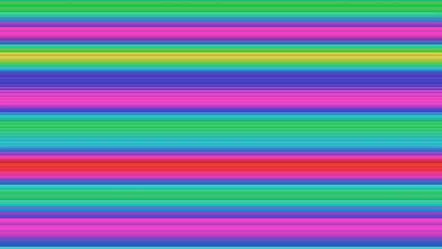 Colorful spectrum. Bright neon rays and glowing lines. Beautiful colorful abstract strips pattern background. Abstract defocused video. 