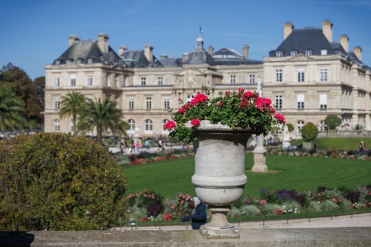 Midday in the Luxembourg Gardens in Paris, France.