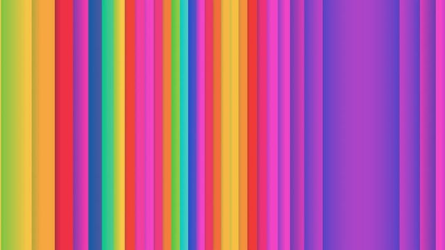 Moving vertical lines background. Colorful spectrum. Bright neon rays and glowing lines. Beautiful colorful abstract strips pattern background