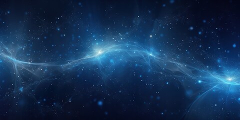 Fototapeta premium Digital Universe in Cosmic Blues: An abstract digital interpretation of the universe in cosmic shades of blue, with a clear area at the bottom for promotional conten , abstract wallpaper background