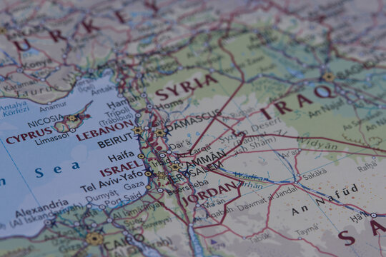 Middle East on map, macro.