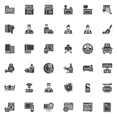 Hotel service vector icons set