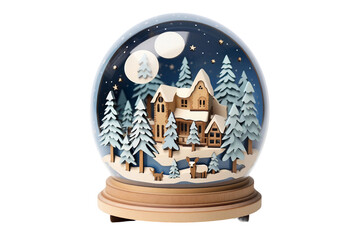 Snow Globe Craft Supplies isolated on transparent background, Generative Ai