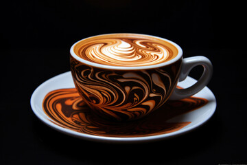 Coffee cup with latte art 