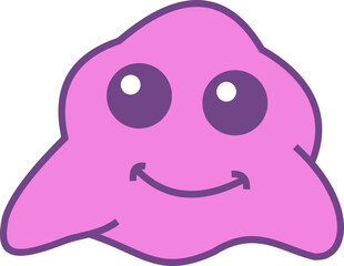Isolated cute red slime monster with a smile Vector