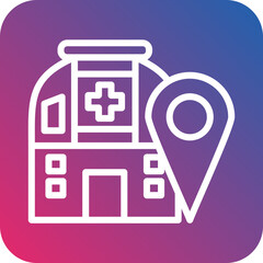 Vector Design Hospital Location Icon Style