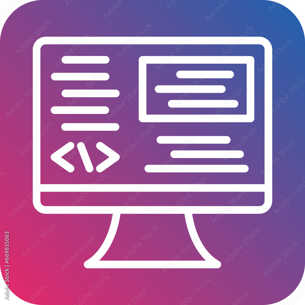 Wall mural vector design backend development icon style