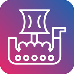 Vector Design Viking Ship Icon Style