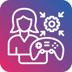 Vector Design Game Modder Female Icon Style