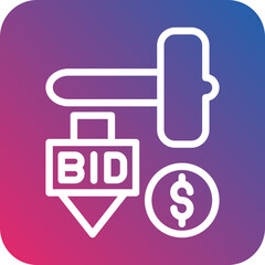 Vector Design Minimum Bid Auction Icon Style