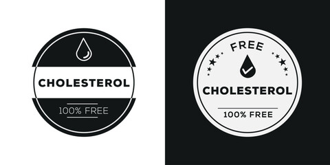 Fototapeta na wymiar (Cholesterol free) label sign, vector illustration.