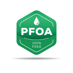 PFOA free (Perfluorooctanoic acid) label sign, vector illustration.