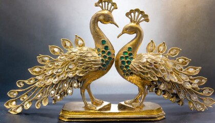 gold Parrot showpiece is decoration design Ai generative