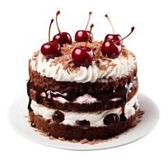 Dessert Black Forest Cake Isolated on a transparent background