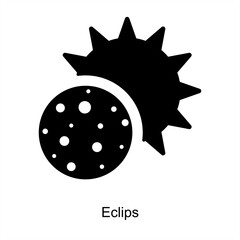 Eclips and astronomy icon concept
