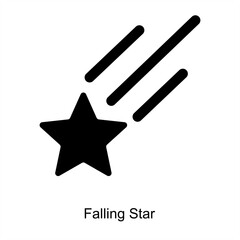 Falling Star and meteor icon concept