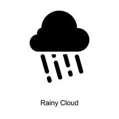Rainy Cloud and rain icon concept