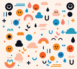 seamless pattern with happiness 