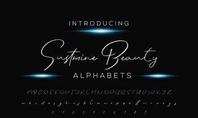 Fototapeta na wymiar Best Alphabet Boisterous Amazing Script Signature Logotype Font lettering handwritten