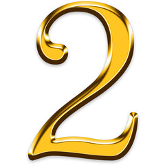 golden font letter 2