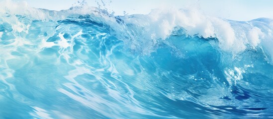 Obraz premium Blue sea with white wave background