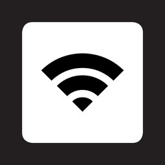 Wi Fi icon vector. Wireless internet logo design. Wifi vector icon illustration in square isolated on black background