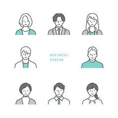 働くビジネスパーソンのイラストアイコンセット素材_1（svg）