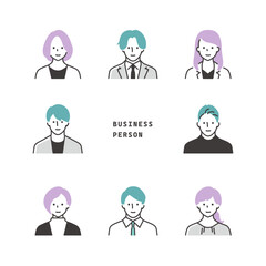 働くビジネスパーソンのイラストアイコンセット素材_4（svg）