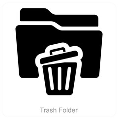 Trash Folder and Folder icon concept