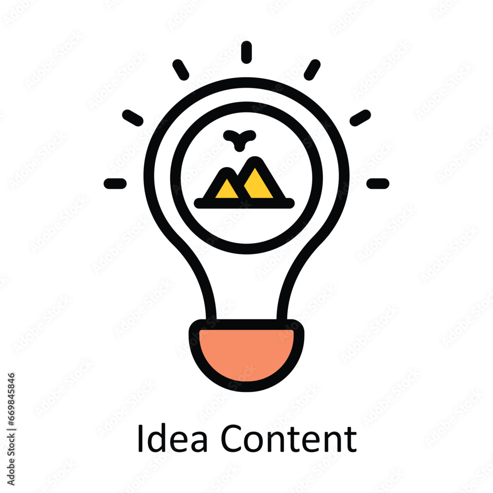 Poster idea content vector filled outline design illustration. symbol on white background eps 10 file