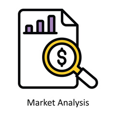 Market Analysis vector Filled outline Design illustration. Symbol on White background EPS 10 File 