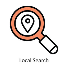 Local Search vector Filled outline Design illustration. Symbol on White background EPS 10 File 