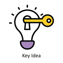 Key Idea vector Filled outline Design illustration. Symbol on White background EPS 10 File 