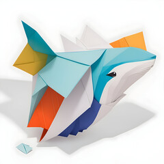 origami paper origami whale,ai generative 