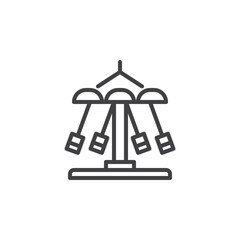 Amusement Park Carousel line icon