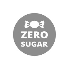 Zero sugar vector label. Sugar free with candy icon.