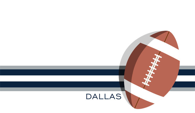 Template for presentation or infographics with Dallas Cowboys American football team uniform colors lines and ball