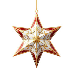 Christmas star  isolated on a white transparent background 