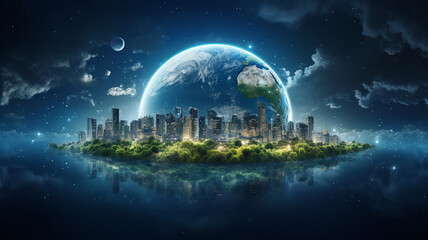 World environment and earth day concept with globe. nature and eco friendly environment. - obrazy, fototapety, plakaty