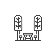 Picnic area line icon