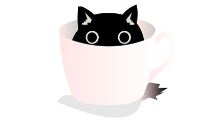 cat with a cup