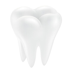 3D vector illustration of a tooth. Isolated on a white background. Health concept of bones, teeth and dentistry.
