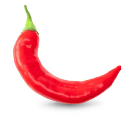 red hot chili pepper isolated on white background. macro. clipping path