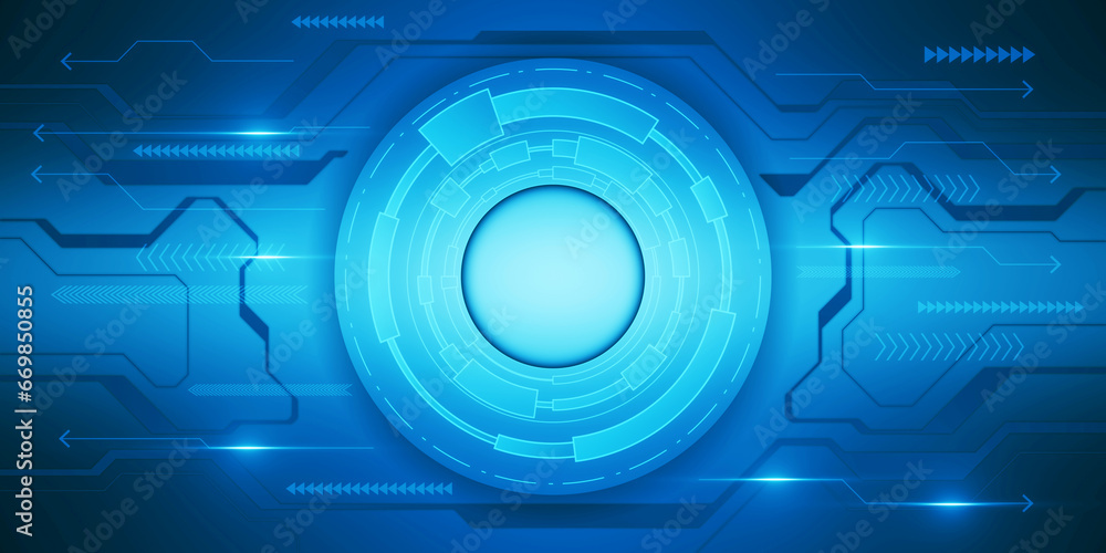 Poster Creative blue hi-tech backdrop. Landing page concept. 3D Rendering.