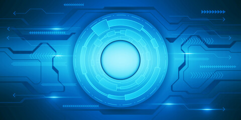 Creative blue hi-tech backdrop. Landing page concept. 3D Rendering.